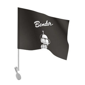 Флаг для автомобиля с принтом Бендер в Екатеринбурге, 100% полиэстер | Размер: 30*21 см | bender | futurama | бендер | футурама
