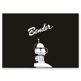Поздравительная открытка с принтом Бендер в Екатеринбурге, 100% бумага | плотность бумаги 280 г/м2, матовая, на обратной стороне линовка и место для марки
 | Тематика изображения на принте: bender | futurama | бендер | футурама