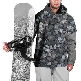 Накидка на куртку 3D с принтом Шахмотный камуфляж в Екатеринбурге, 100% полиэстер |  | игры | конь | королева | король | ладья пешка | милитари | настолки | настольные | слон | ферзь | фигуры | шахматы