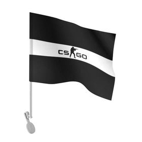 Флаг для автомобиля с принтом CS GO черно-белый в Екатеринбурге, 100% полиэстер | Размер: 30*21 см | cs go | контер страйк | контра