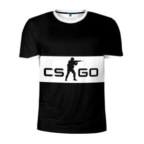 Мужская футболка 3D спортивная с принтом CS GO черно-белый в Екатеринбурге, 100% полиэстер с улучшенными характеристиками | приталенный силуэт, круглая горловина, широкие плечи, сужается к линии бедра | cs go | контер страйк | контра