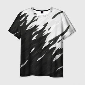 Мужская футболка 3D с принтом Black & white в Екатеринбурге, 100% полиэфир | прямой крой, круглый вырез горловины, длина до линии бедер | black | white | белый | переход | черный