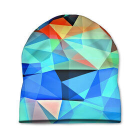 Шапка 3D с принтом crystal abstraction в Екатеринбурге, 100% полиэстер | универсальный размер, печать по всей поверхности изделия | abstraction | абстракция | геометрия | грани | линии | полигоны | постель | розовый | сочетания | текстура | треугольники
