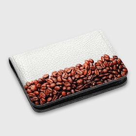 Картхолдер с принтом с принтом coffee в Екатеринбурге, натуральная матовая кожа | размер 7,3 х 10 см; кардхолдер имеет 4 кармана для карт; | 3d | beans | coffee | еда | зерна | кофе | напиток | природа | текстуры