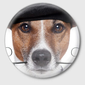 Значок с принтом Джек рассел - мексиканец в Екатеринбурге,  металл | круглая форма, металлическая застежка в виде булавки | джек | любимец | пес | песик | питомец | рассел | собака | собаки | собачка | терьер