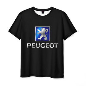 Мужская футболка 3D с принтом Peugeot в Екатеринбурге, 100% полиэфир | прямой крой, круглый вырез горловины, длина до линии бедер | brand | car | france | logo | peugeot | автомобиль | логотип | марка | франция