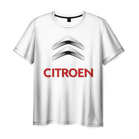 Мужская футболка 3D с принтом Сitroen в Екатеринбурге, 100% полиэфир | прямой крой, круглый вырез горловины, длина до линии бедер | brand | car | citroen | france | logo | автомобиль | логотип | марка | ситроен | франция
