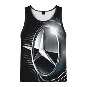 Мужская майка 3D с принтом Mercedes-Benz в Екатеринбурге, 100% полиэстер | круглая горловина, приталенный силуэт, длина до линии бедра. Пройма и горловина окантованы тонкой бейкой | car | germany | logo | make | mercedes benz | автомобиль | германия | логотип | марка | мерседес бенц