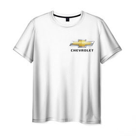 Мужская футболка 3D с принтом Chevrolet в Екатеринбурге, 100% полиэфир | прямой крой, круглый вырез горловины, длина до линии бедер | Тематика изображения на принте: brand | car | chevrolet | logo | usa | автомобиль | логотип | марка | сша | шевроле