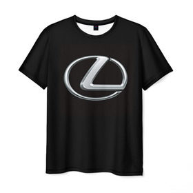 Мужская футболка 3D с принтом Lexus в Екатеринбурге, 100% полиэфир | прямой крой, круглый вырез горловины, длина до линии бедер | Тематика изображения на принте: brand | car | japan | lexus | logo | toyota motor | автомобиль | лексус | логотип | марка | япония