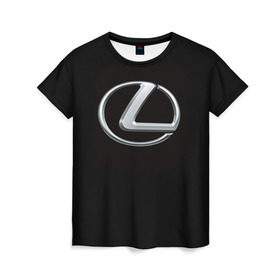 Женская футболка 3D с принтом Lexus в Екатеринбурге, 100% полиэфир ( синтетическое хлопкоподобное полотно) | прямой крой, круглый вырез горловины, длина до линии бедер | brand | car | japan | lexus | logo | toyota motor | автомобиль | лексус | логотип | марка | япония