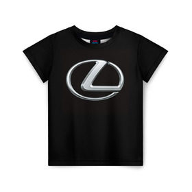 Детская футболка 3D с принтом Lexus в Екатеринбурге, 100% гипоаллергенный полиэфир | прямой крой, круглый вырез горловины, длина до линии бедер, чуть спущенное плечо, ткань немного тянется | brand | car | japan | lexus | logo | toyota motor | автомобиль | лексус | логотип | марка | япония