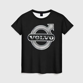 Женская футболка 3D с принтом Volvo в Екатеринбурге, 100% полиэфир ( синтетическое хлопкоподобное полотно) | прямой крой, круглый вырез горловины, длина до линии бедер | brand | car | logo | sweden | volvo | автомобиль | вольво | логотип | марка | швеция