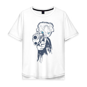Мужская футболка хлопок Oversize с принтом Little Boss в Екатеринбурге, 100% хлопок | свободный крой, круглый ворот, “спинка” длиннее передней части | босс | мафия | пистолет