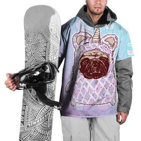 Накидка на куртку 3D с принтом мопс-единорог в Екатеринбурге, 100% полиэстер |  | dog | mops | tmblr | tumbler | unicorn | единорог | мопс