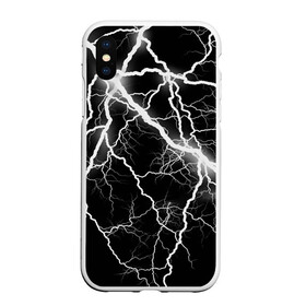 Чехол для iPhone XS Max матовый с принтом Энергия в Екатеринбурге, Силикон | Область печати: задняя сторона чехла, без боковых панелей | молния | черно белый | черный