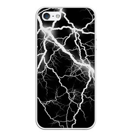 Чехол для iPhone 5/5S матовый с принтом Энергия в Екатеринбурге, Силикон | Область печати: задняя сторона чехла, без боковых панелей | молния | черно белый | черный