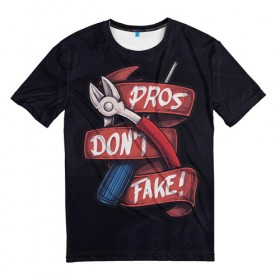 Мужская футболка 3D с принтом Don`t Fake в Екатеринбурге, 100% полиэфир | прямой крой, круглый вырез горловины, длина до линии бедер | counter strike | cs | defuse | fake | фейк | щипцы