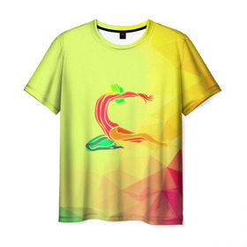 Мужская футболка 3D с принтом Гимнастика в Екатеринбурге, 100% полиэфир | прямой крой, круглый вырез горловины, длина до линии бедер | Тематика изображения на принте: 3d | абстракция | арт | гимнастика | другие | полигоны | прикольные | спорт | цветные | яркие