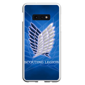 Чехол для Samsung S10E с принтом Scouting Legion в Екатеринбурге, Силикон | Область печати: задняя сторона чехла, без боковых панелей | attack on titan | wings | атака титанов | крылья свободы