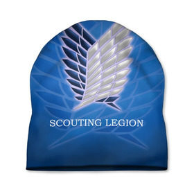Шапка 3D с принтом Scouting Legion в Екатеринбурге, 100% полиэстер | универсальный размер, печать по всей поверхности изделия | attack on titan | wings | атака титанов | крылья свободы