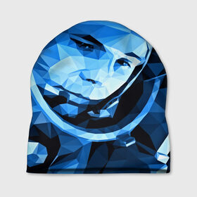 Шапка 3D с принтом Гагарин в Екатеринбурге, 100% полиэстер | универсальный размер, печать по всей поверхности изделия | 3d | арт | гагарин | другие | космонавт | космонавтики | космос | полигоны | прикольные | текстуры | яркие