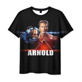 Мужская футболка 3D с принтом Arnold в Екатеринбурге, 100% полиэфир | прямой крой, круглый вырез горловины, длина до линии бедер | arnold schwarzenegger | cinema | movie | актёр | арнольд шварценеггер | блокбастер | боевик | звезда | кино | киногерой