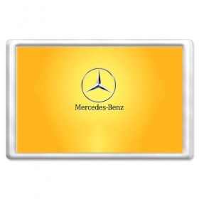 Магнит 45*70 с принтом Yellow Benz в Екатеринбурге, Пластик | Размер: 78*52 мм; Размер печати: 70*45 | car | mercedes | авто | мерседес