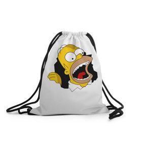 Рюкзак-мешок 3D с принтом The Simpsons в Екатеринбурге, 100% полиэстер | плотность ткани — 200 г/м2, размер — 35 х 45 см; лямки — толстые шнурки, застежка на шнуровке, без карманов и подкладки | гомер | крик | симпсоны | спрингфилд
