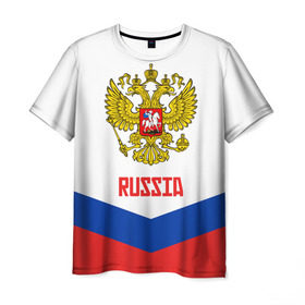 Мужская футболка 3D с принтом RUSSIA HOCKEY в Екатеринбурге, 100% полиэфир | прямой крой, круглый вырез горловины, длина до линии бедер | 2015 | 2016 | 2017 | hockey | hokey | ru | russia | russian | team | герб | россии | россия | ру | сборная | состав | хоккей | чм | чм2017