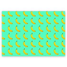 Поздравительная открытка с принтом Banana в Екатеринбурге, 100% бумага | плотность бумаги 280 г/м2, матовая, на обратной стороне линовка и место для марки
 | Тематика изображения на принте: banana | fruits | vegan | vegetables | vegetarian | банан | веган | вегетарианство | еда | овощи | фрукты