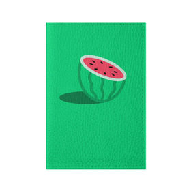 Обложка для паспорта матовая кожа с принтом Арбуз в Екатеринбурге, натуральная матовая кожа | размер 19,3 х 13,7 см; прозрачные пластиковые крепления | Тематика изображения на принте: fruits | vegan | vegetables | vegetarian | веган | вегетарианство | еда | овощи | фрукты