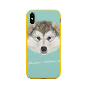 Чехол для Apple iPhone X силиконовый матовый с принтом Alaskan Malamute в Екатеринбурге, Силикон | Печать на задней стороне чехла, без боковой панели | alaskan malamute | dog | puppy | маламут | собака | хаски | щенок