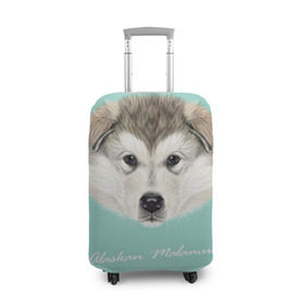 Чехол для чемодана 3D с принтом Alaskan Malamute в Екатеринбурге, 86% полиэфир, 14% спандекс | двустороннее нанесение принта, прорези для ручек и колес | alaskan malamute | dog | puppy | маламут | собака | хаски | щенок