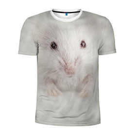 Мужская футболка 3D спортивная с принтом Крыса в Екатеринбурге, 100% полиэстер с улучшенными характеристиками | приталенный силуэт, круглая горловина, широкие плечи, сужается к линии бедра | животные | крыса | мордочка | мышка | мышь | природа
