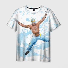 Мужская футболка 3D с принтом Рей Мистерио в Екатеринбурге, 100% полиэфир | прямой крой, круглый вырез горловины, длина до линии бедер | Тематика изображения на принте: wrestling