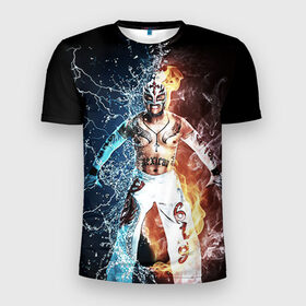 Мужская футболка 3D спортивная с принтом Рей Мистерио в Екатеринбурге, 100% полиэстер с улучшенными характеристиками | приталенный силуэт, круглая горловина, широкие плечи, сужается к линии бедра | wrestling