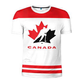 Мужская футболка 3D спортивная с принтом TEAM CANADA в Екатеринбурге, 100% полиэстер с улучшенными характеристиками | приталенный силуэт, круглая горловина, широкие плечи, сужается к линии бедра | 2017 | canada | team | teamcanada | канада | мира | россия | хоккей | чемпионат | чм2017