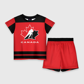 Детский костюм с шортами 3D с принтом TEAM CANADA в Екатеринбурге,  |  | 2017 | canada | hochey | team | teamcanada | канада | мира | россия | хоккей | чемпионат | чм2017