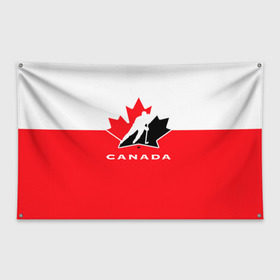 Флаг-баннер с принтом TEAM CANADA в Екатеринбурге, 100% полиэстер | размер 67 х 109 см, плотность ткани — 95 г/м2; по краям флага есть четыре люверса для крепления | 2017 | canada | hochey | team | teamcanada | канада | мира | россия | хоккей | чемпионат | чм2017