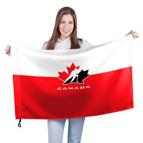 Флаг 3D с принтом TEAM CANADA в Екатеринбурге, 100% полиэстер | плотность ткани — 95 г/м2, размер — 67 х 109 см. Принт наносится с одной стороны | 2017 | canada | hochey | team | teamcanada | канада | мира | россия | хоккей | чемпионат | чм2017