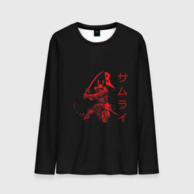 Мужской лонгслив 3D с принтом Японские иероглифы - самурай в Екатеринбурге, 100% полиэстер | длинные рукава, круглый вырез горловины, полуприлегающий силуэт | Тематика изображения на принте: азия | воин | катана | меч | сегун | сэнсэй | харакири | честь | японец | япония