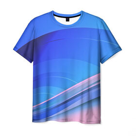 Мужская футболка 3D с принтом Волны материи в Екатеринбурге, 100% полиэфир | прямой крой, круглый вырез горловины, длина до линии бедер | 3d | абстракция | волны | другие | краска | линии | оптические | полосы | прикольные | разводы | узоры | фрактал | цветные | яркие