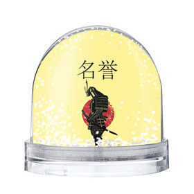 Снежный шар с принтом Японский самурай (честь) в Екатеринбурге, Пластик | Изображение внутри шара печатается на глянцевой фотобумаге с двух сторон | meiyo | самурай | япония