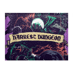 Обложка для студенческого билета с принтом Darkest Dungeon в Екатеринбурге, натуральная кожа | Размер: 11*8 см; Печать на всей внешней стороне | darkest dungeon | замок | игра | логотип | рыцарь | темные подземелья | тьма | череп | чумной доктор