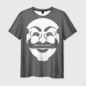 Мужская футболка 3D с принтом Who is в Екатеринбурге, 100% полиэфир | прямой крой, круглый вырез горловины, длина до линии бедер | mister | robot | мистер робот