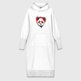 Платье удлиненное хлопок с принтом Умная панда в Екатеринбурге,  |  | абстрактная | каракули | милая | очкарик | очки | панда | ручная графика | умный