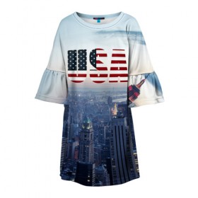 Детское платье 3D с принтом Город New York в Екатеринбурге, 100% полиэстер | прямой силуэт, чуть расширенный к низу. Круглая горловина, на рукавах — воланы | new york | америка | бейсбол | буквы n y | город | классная | логотип | мегаполис | надпись | нью йорк | нью йорк янкиз | прикольная картинка | сша | штаты | я люблю красивая | янки
