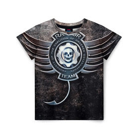 Детская футболка 3D с принтом Gears of War в Екатеринбурге, 100% гипоаллергенный полиэфир | прямой крой, круглый вырез горловины, длина до линии бедер, чуть спущенное плечо, ткань немного тянется | америка | череп