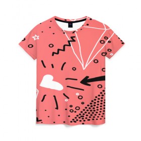 Женская футболка 3D с принтом pattern story в Екатеринбурге, 100% полиэфир ( синтетическое хлопкоподобное полотно) | прямой крой, круглый вырез горловины, длина до линии бедер | 3d | pop art | triangle | абстракция | геометрия | другие | поп арт | яркие